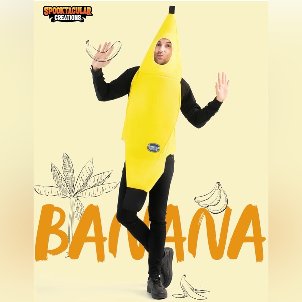 Spooktacular Creations Appealing Banana Costume Adult Deluxe Set for Halloween